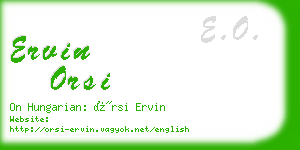 ervin orsi business card